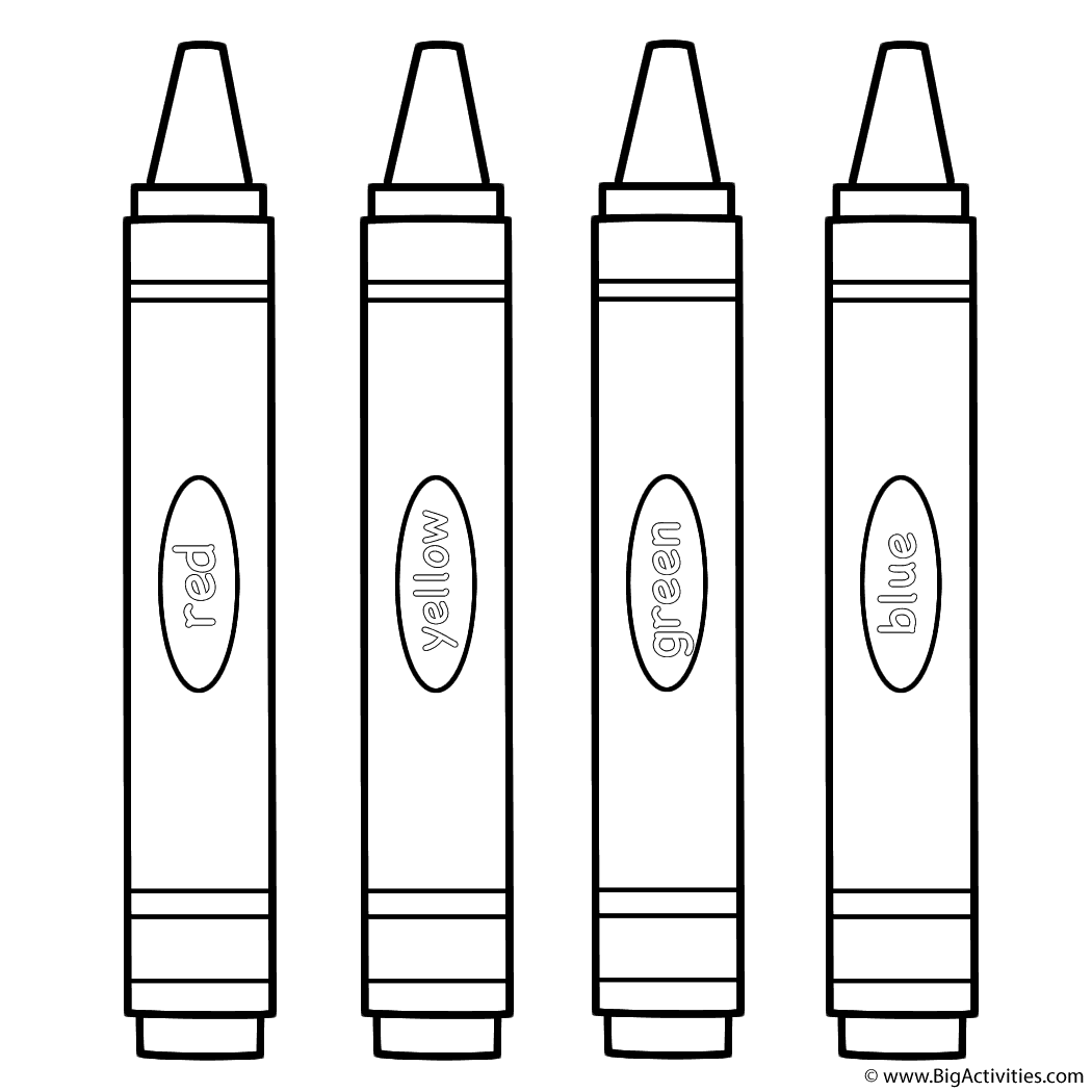 Large Crayons - Coloring Page (100th Day of School)