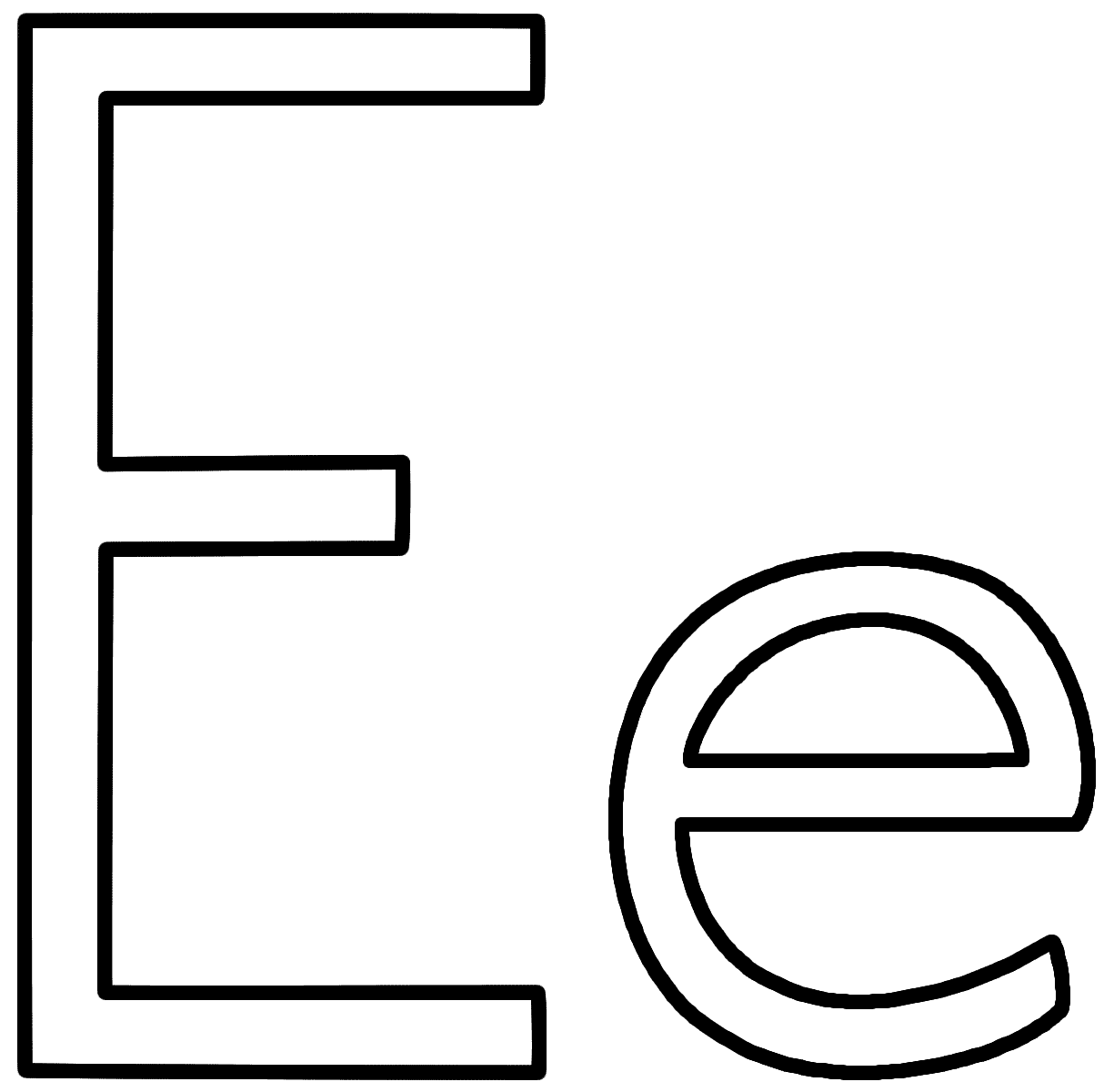 Letter E - Coloring Page (Alphabet)