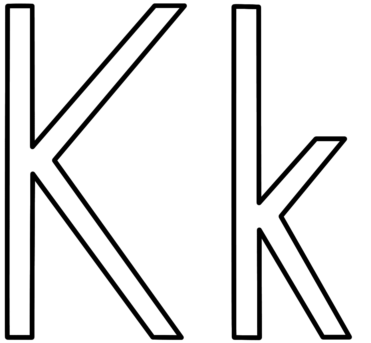 Letter K - Coloring Page (Alphabet)