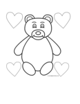 teddy bear with hearts around