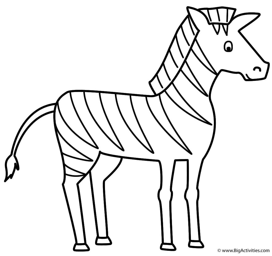 Zebra - Coloring Page (Animals)
