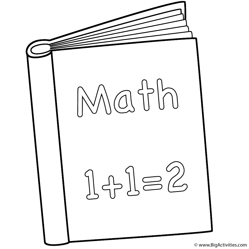 Math Book - Coloring Page (Back to School)