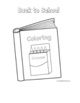 coloring book with box of crayons