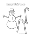 snowman with candy canes