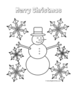 snowman with snowflakes