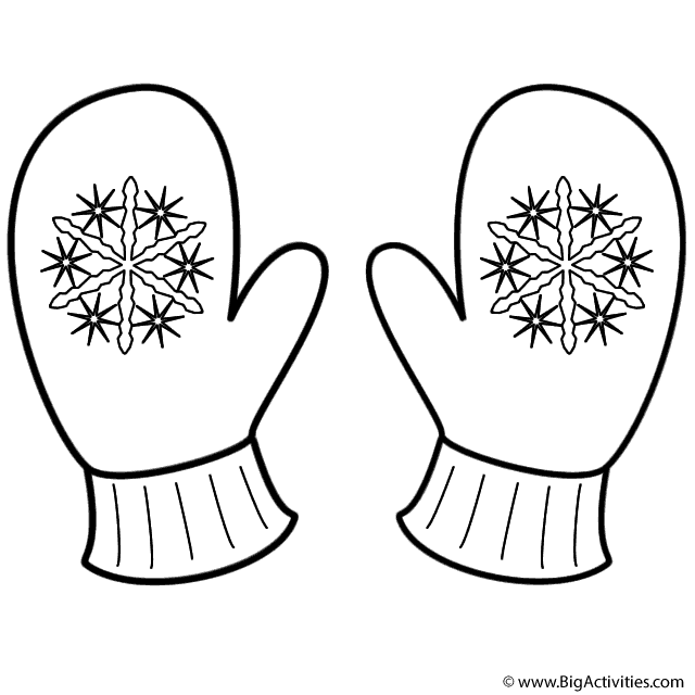 free winter mittens coloring pages - photo #9