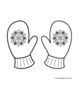 mittens with snowflakes