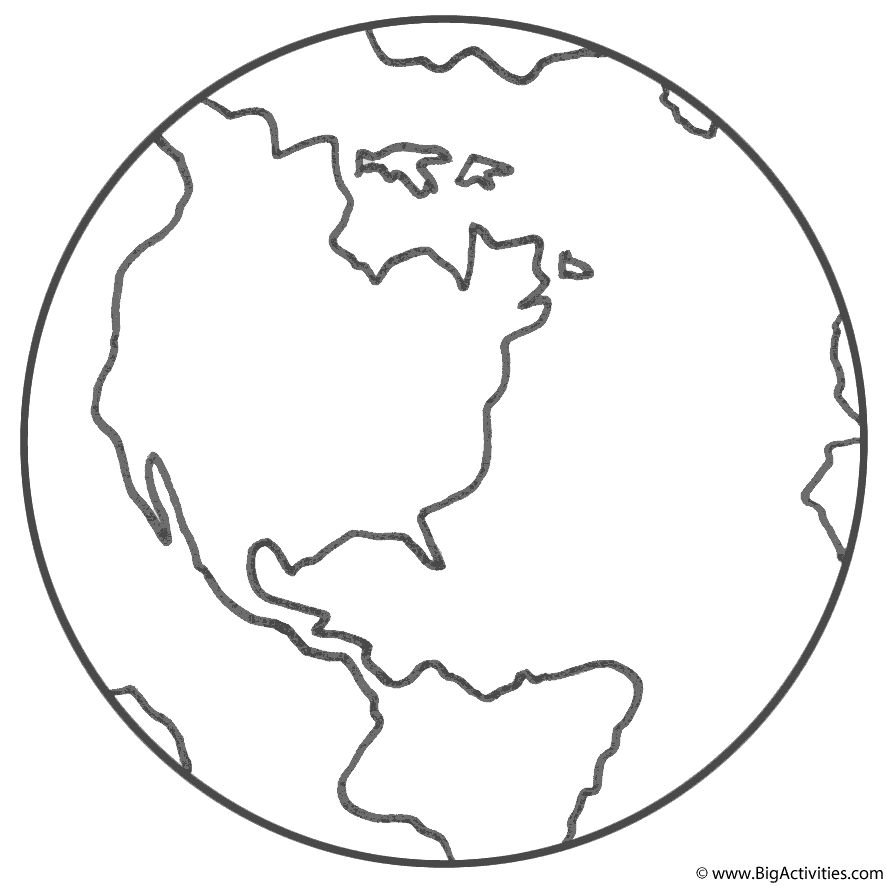 Planet Earth - Coloring Page (Earth Day)