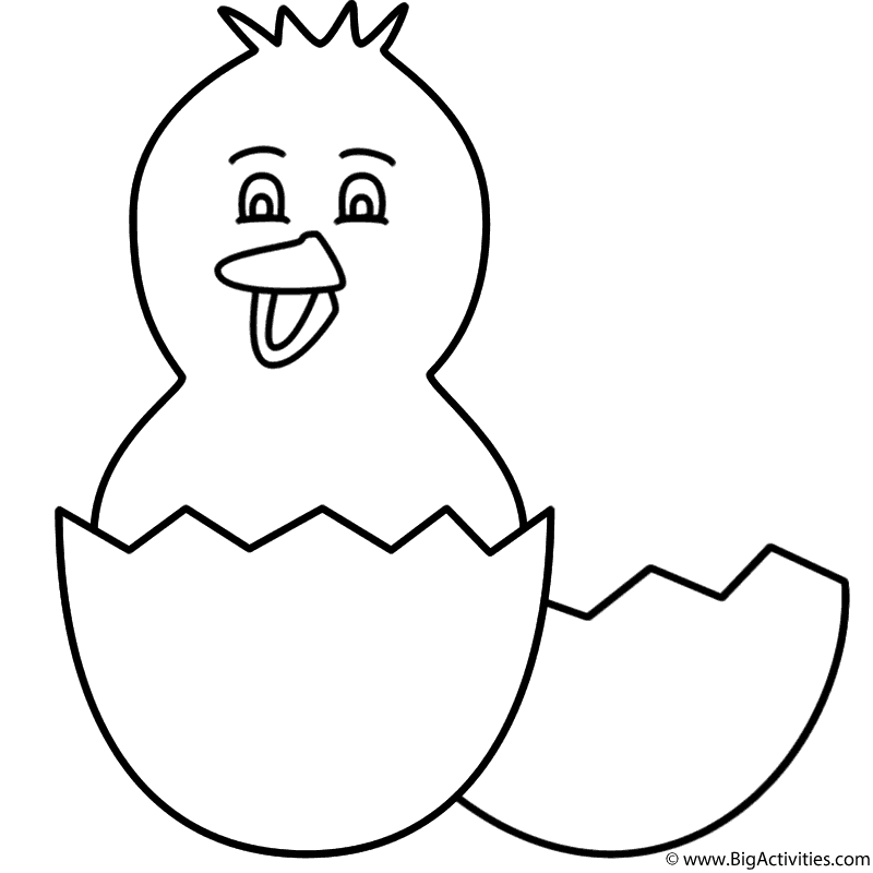 Baby Chick Hatching - Coloring Page (Easter)