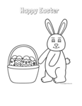 easter bunny and basket of easter eggs