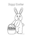 easter bunny holding basket of easter eggs