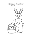 easter bunny holding basket of eggs
