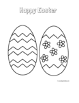 two easter eggs with patterns and flowers