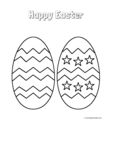 two easter eggs with patterns