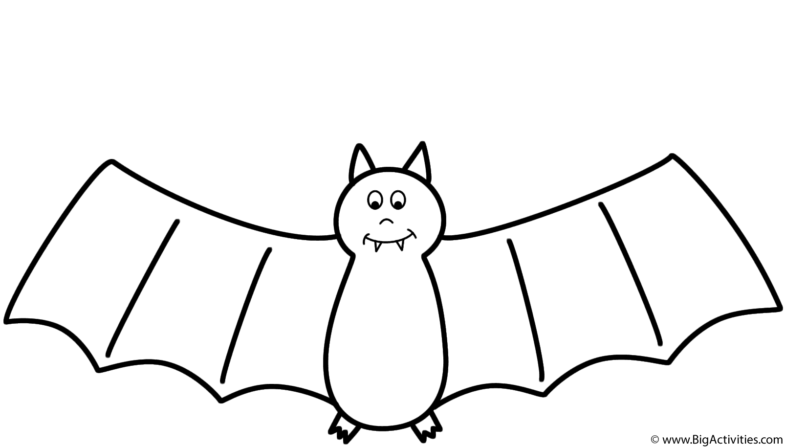 Bat - Coloring Page (Halloween)