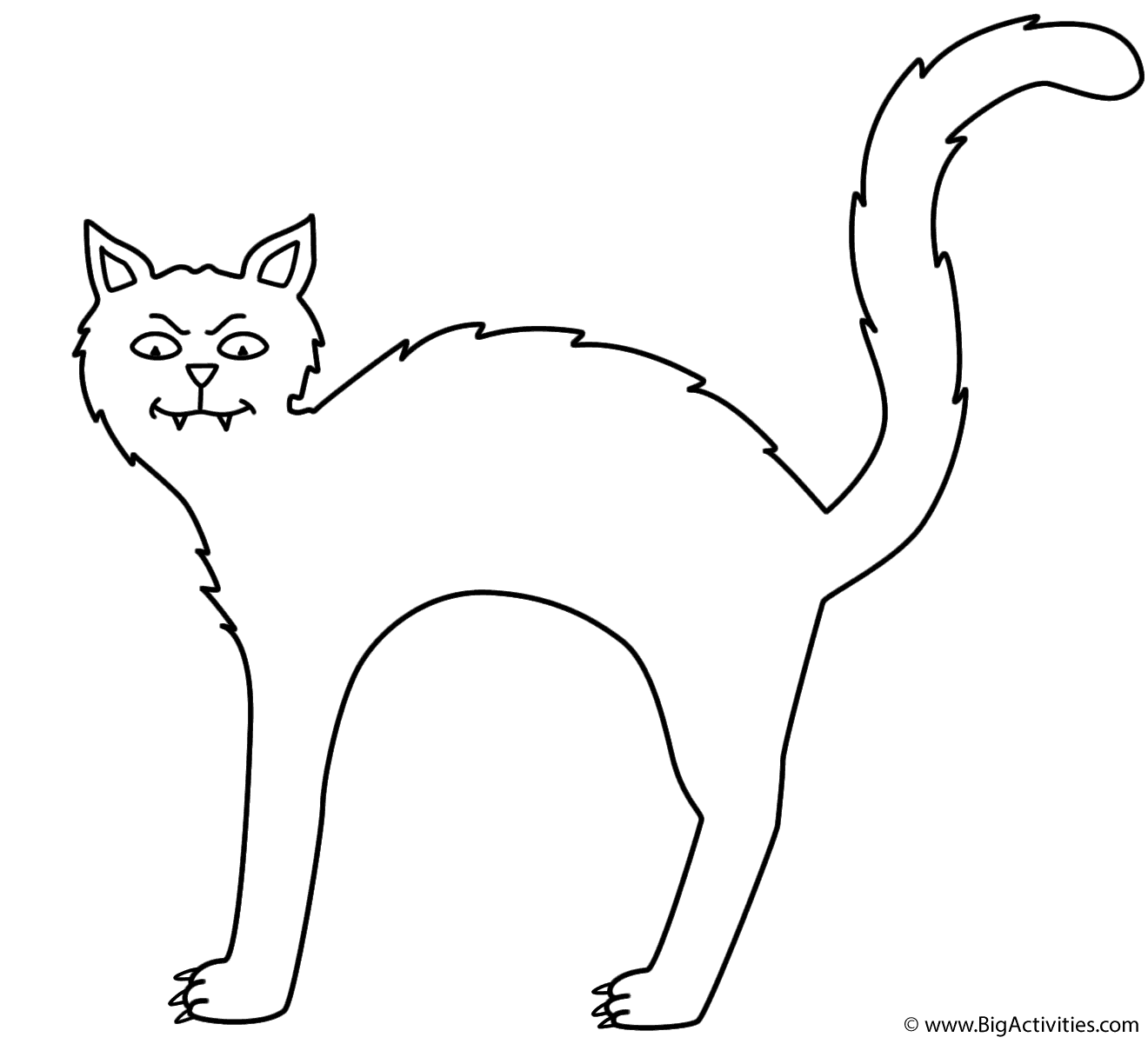 halloween black cat coloring pages for kids - photo #1