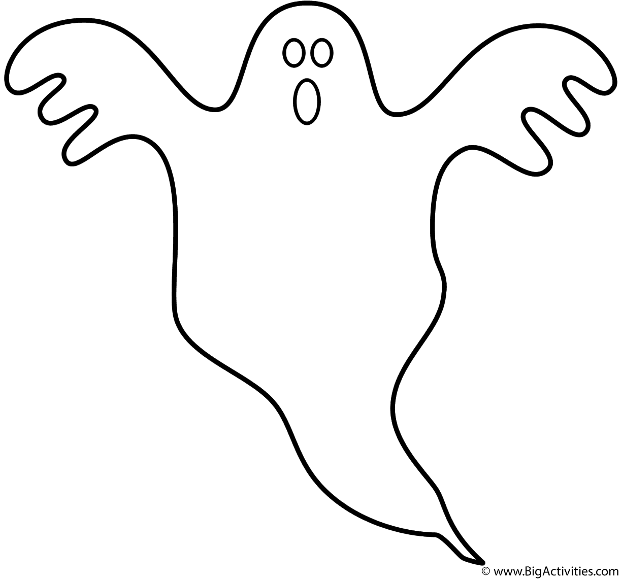 Ghost - Coloring Page (Halloween)