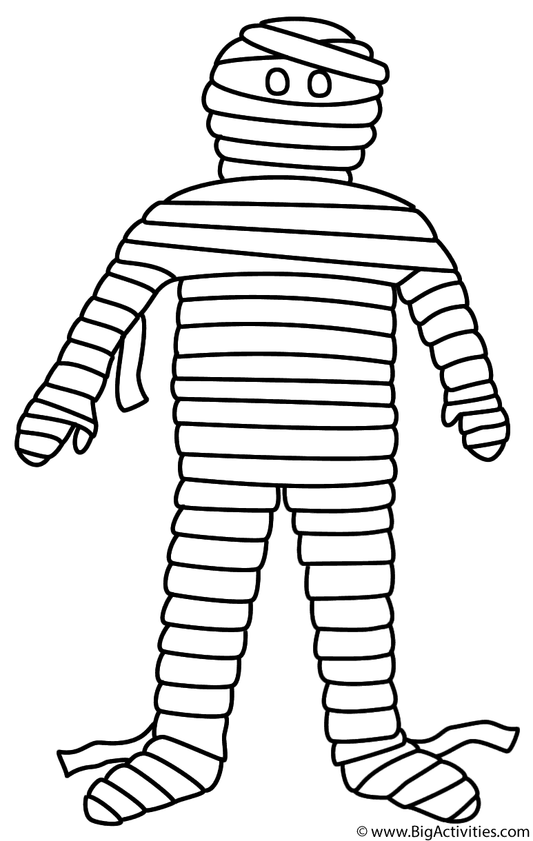 Mummy Coloring Page (Halloween)