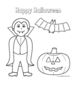 vampire with pumpkin/jack-o-lantern and bat