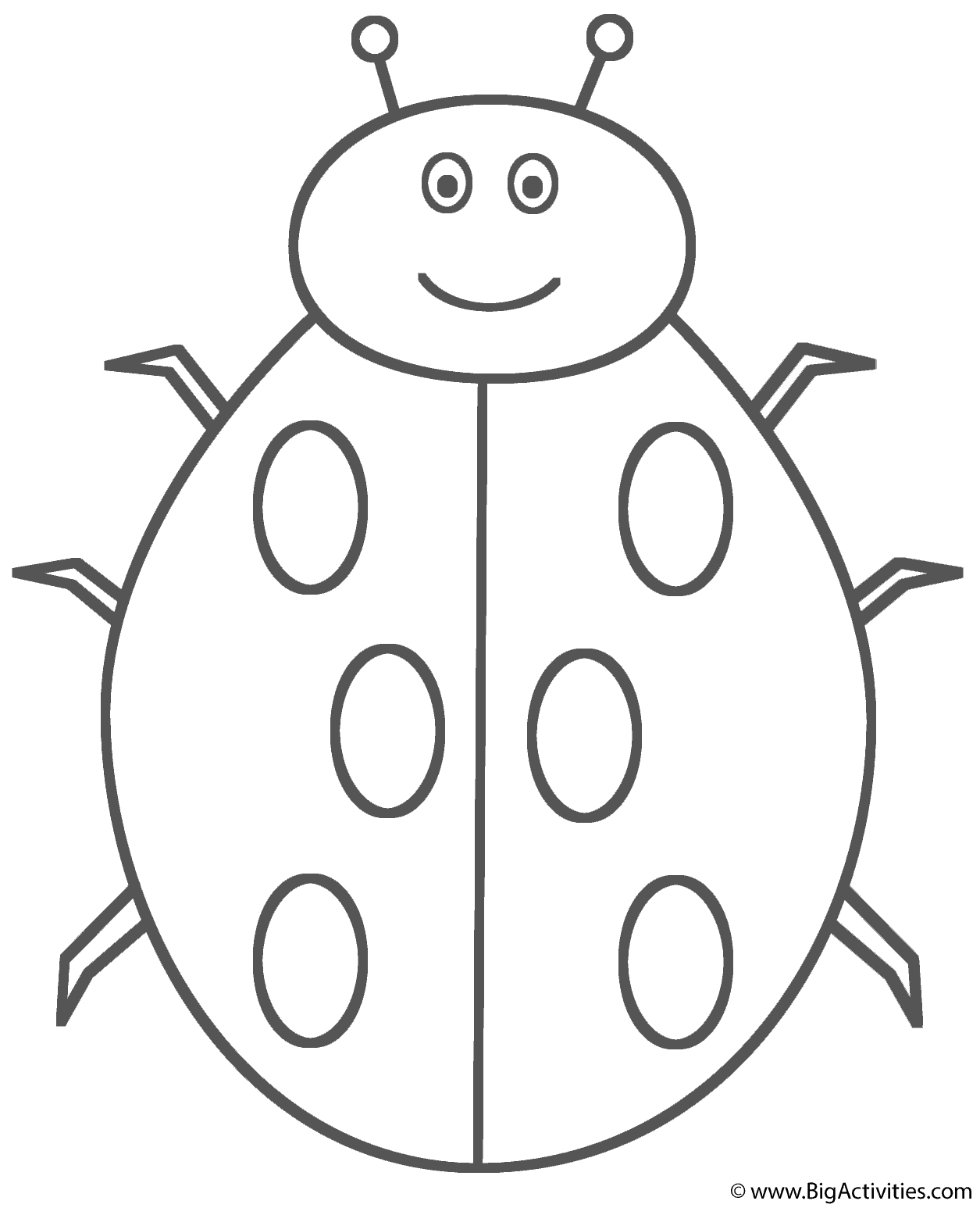 Ladybug Smiling Coloring Page (Insects)