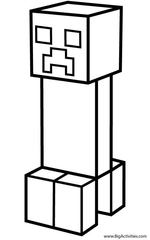 Creeper Coloring Page Minecraft