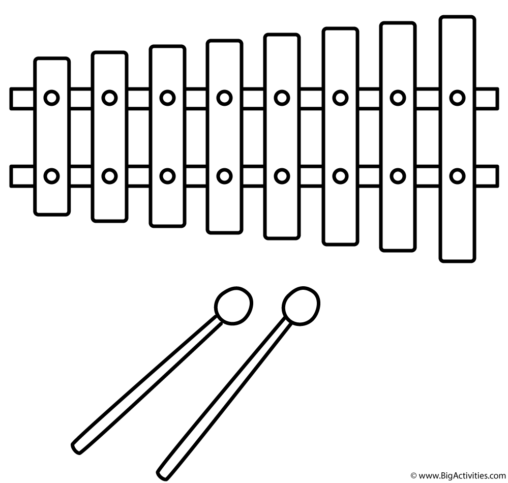 Xylophone Coloring Pages - Kidsuki