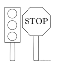traffic light and stop sign