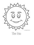 sun with smiley face and title