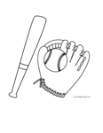 bat and baseball in glove