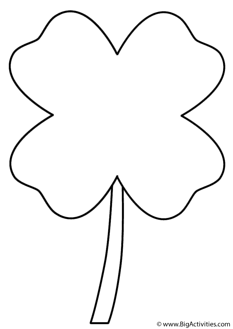 Four Leaf Clover - Coloring Page (St. Patrick's Day)