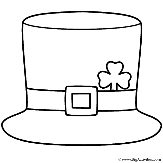 Leprechaun Hat Coloring Page (St. Patrick's Day)