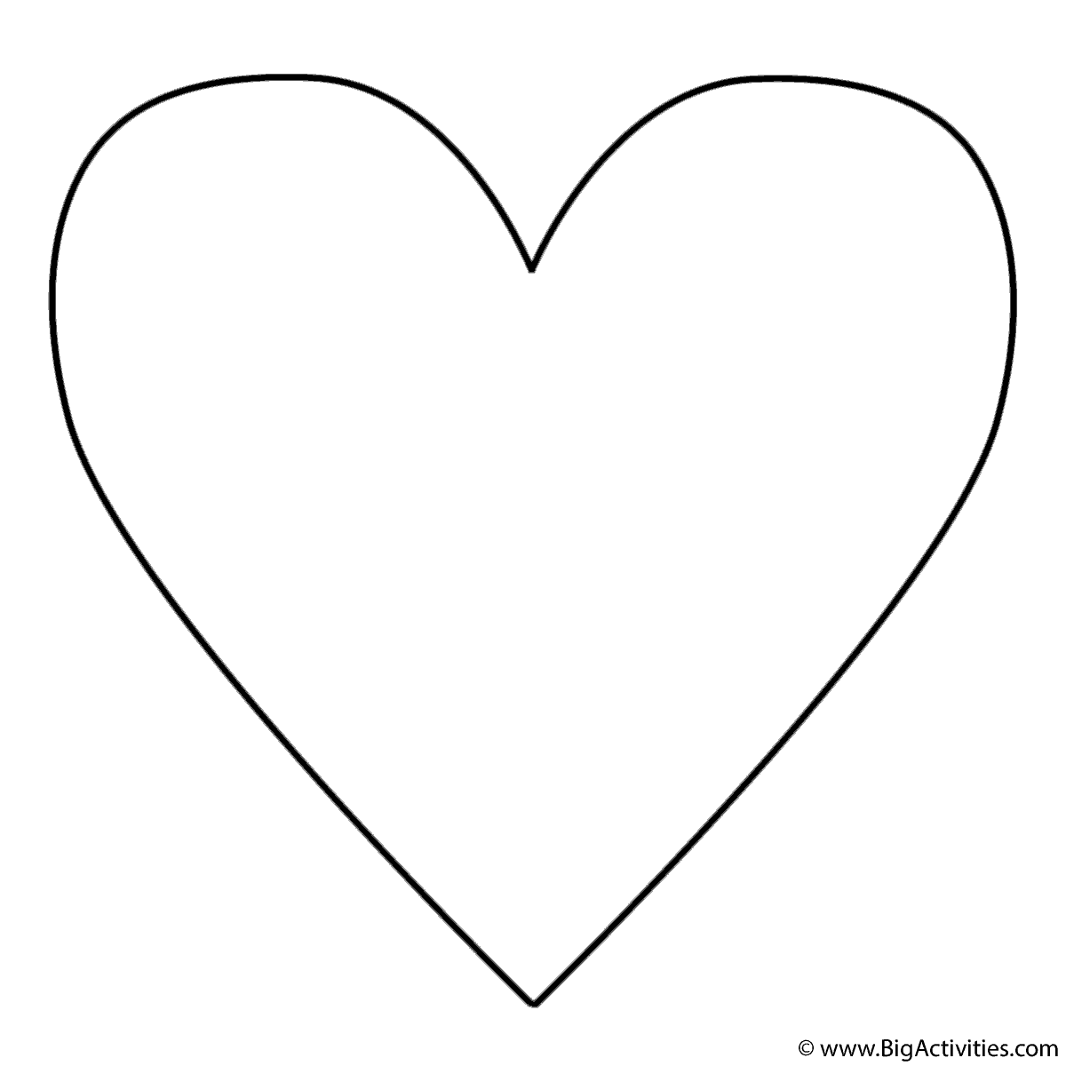 Simple Heart - Coloring Page (Valentine's Day)