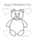 teddy bear and four hearts