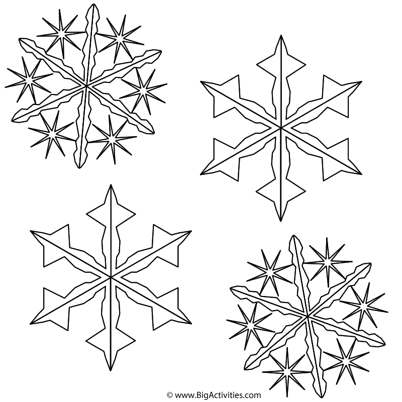 Snowflakes Coloring Page Winter