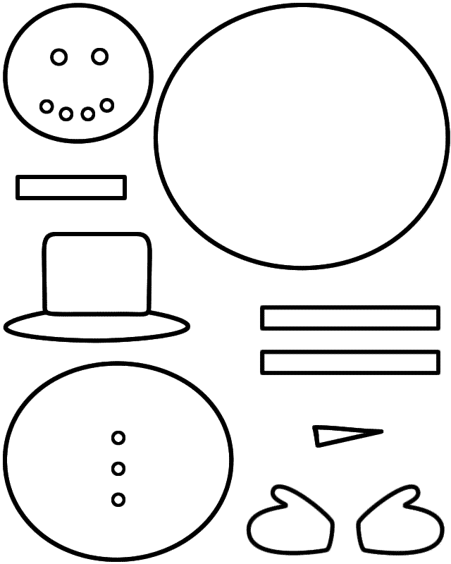 snowman-paper-craft-black-and-white-template