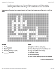 independence day crossword puzzle