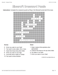 minecraft crossword puzzle