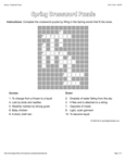 spring crossword puzzle