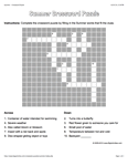 summer crossword puzzle