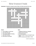 winter crossword puzzle