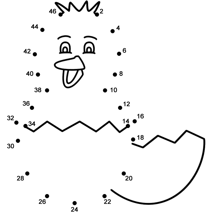 baby chicks coloring pages. Baby Chick - Connect the Dots