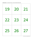 numbers 19 to 27 (green)