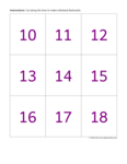 numbers 10 to 18 (purple)