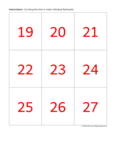 numbers 19 to 27 (red)