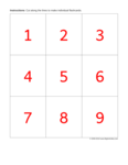 numbers 1 to 9 (red)