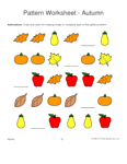 autumn/fall shapes 1-1-2 pattern