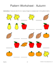 autumn/fall shapes 1-1-2 pattern