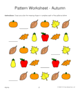 autumn/fall shapes 1-2-3 pattern