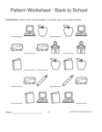 back to school shapes 1-2 pattern