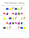 christmas shapes 1-2-3 pattern